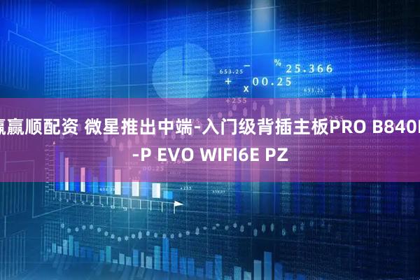 赢赢顺配资 微星推出中端-入门级背插主板PRO B840M-P EVO WIFI6E PZ