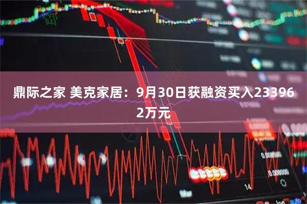 鼎际之家 美克家居:9月30日获融资买入233962万元